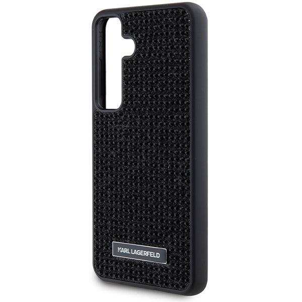 Case for Samsung Galaxy S24 S921, Karl Lagerfeld, Rhinestone Metal Plate, Black