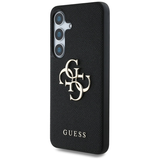 Case for Samsung Galaxy S25 S931, Guess, 4G Grained Big and Classic Logo, Black