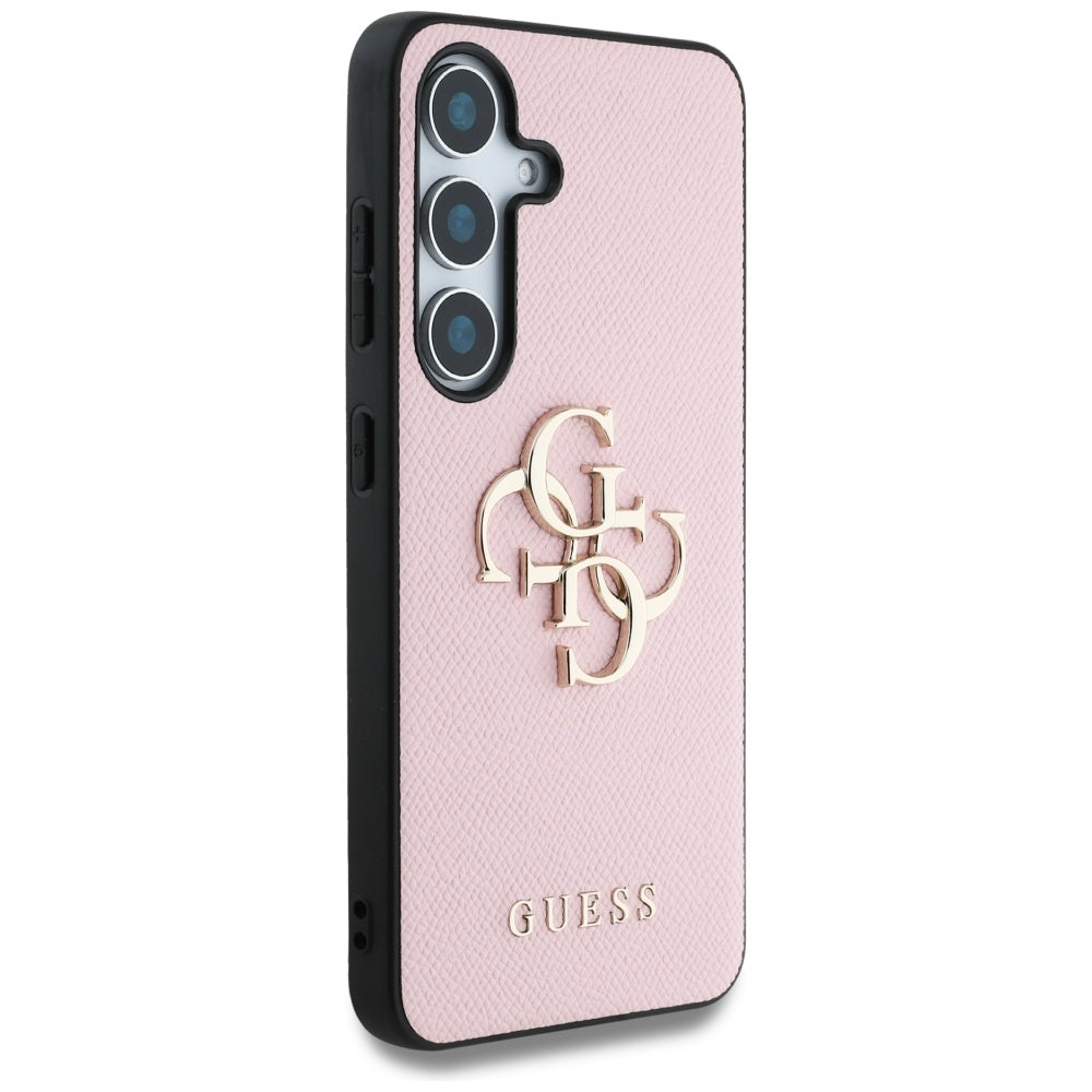 Case for Samsung Galaxy S25 S931, Guess, 4G Grained Big and Classic Logo, Pink