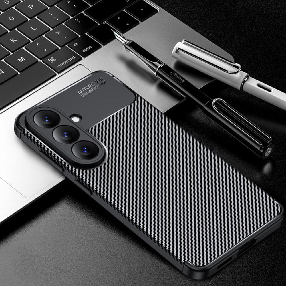 Case for Samsung Galaxy S26 Plus S947, Techsuit, CarbonFiber, Black
