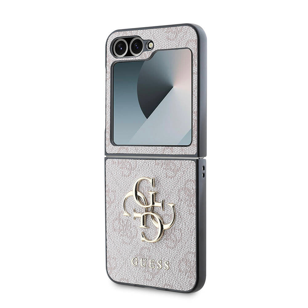 Case for Samsung Galaxy Z Flip7 FE F761 / Z Flip6 F741, Guess, 4G Metal Logo, Brown