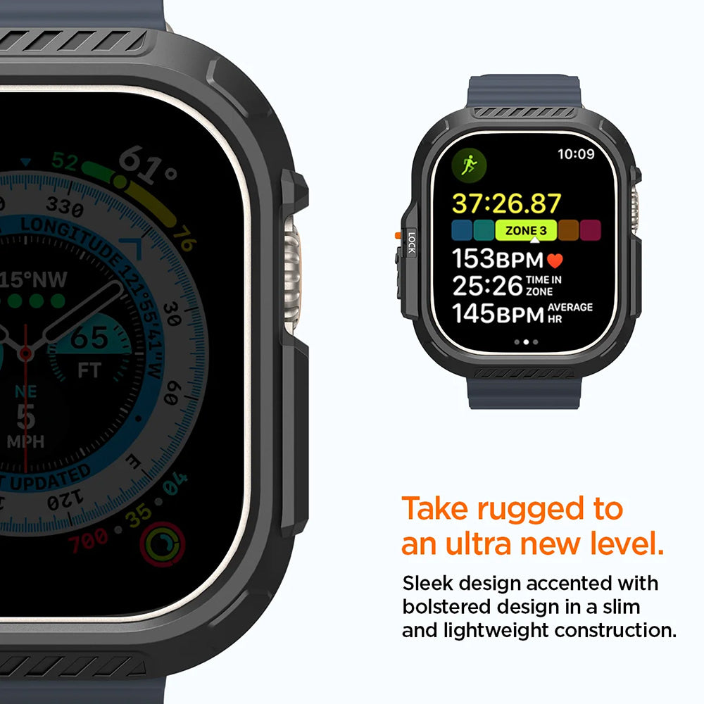 Spigen Lock Fit Case for Apple Watch Ultra Series, Matte Black ACS06208