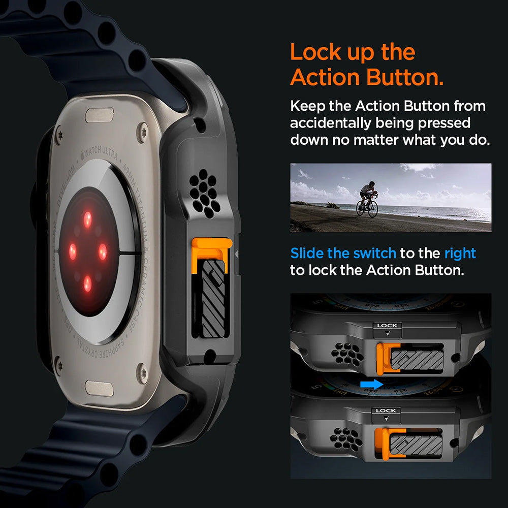 Spigen Lock Fit Case for Apple Watch Ultra Series, Matte Black ACS06208