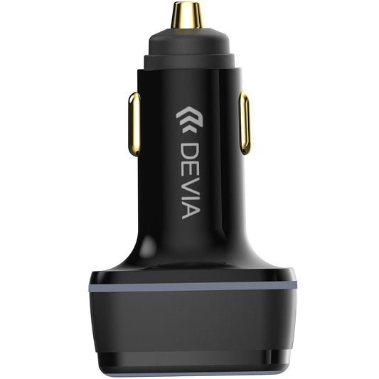 Car Charger DEVIA Extreme, 115W, 3A, 1 x USB-A - 2 x USB-C, Black