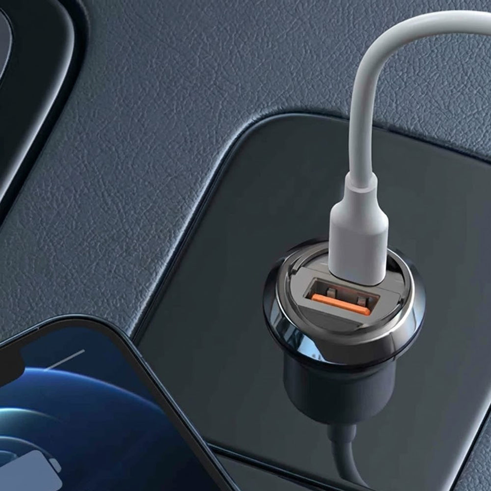 Lito IN-C03 Car Charger, 30W, 3A, 1 x USB-A - 1 x USB-C, Grey
