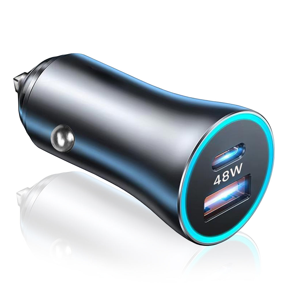 Techsuit C3 RescueVolt Car Charger, 48W, 3A, 1 x USB-A - 1 x USB-C, Gray