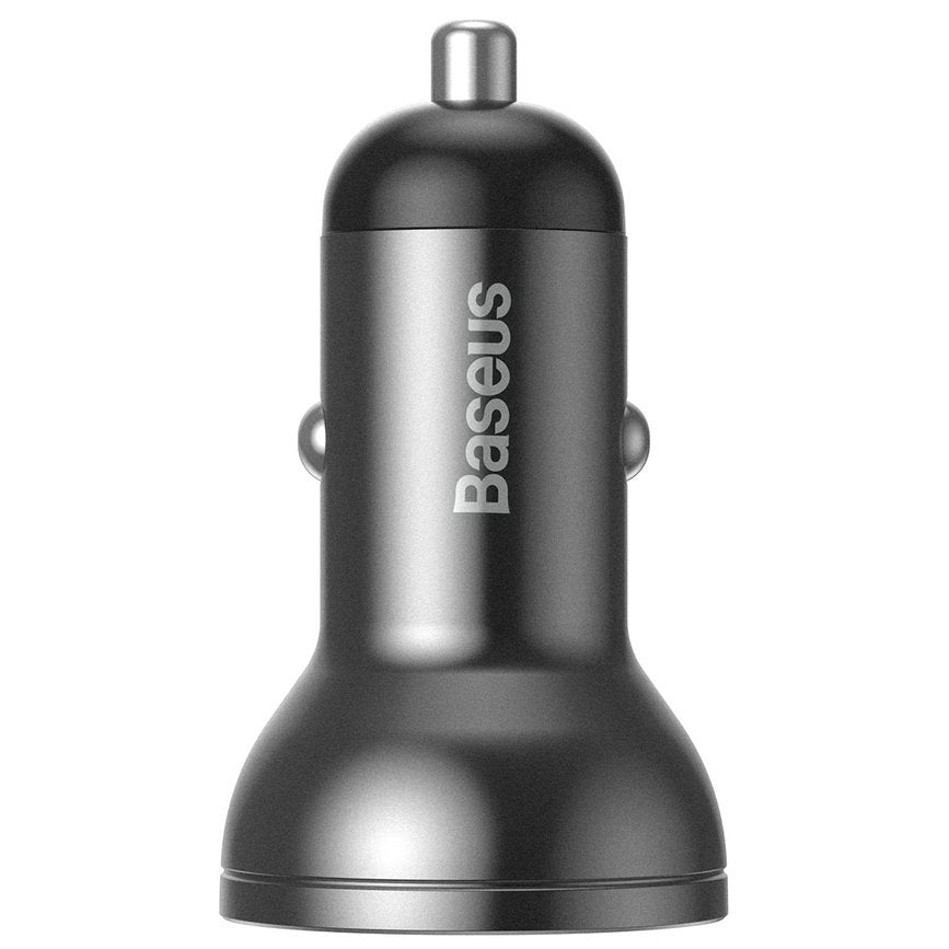 Baseus Digital Display Car Charger, 24W, 2.4A, 2 x USB-A, Grey CCBX-0G