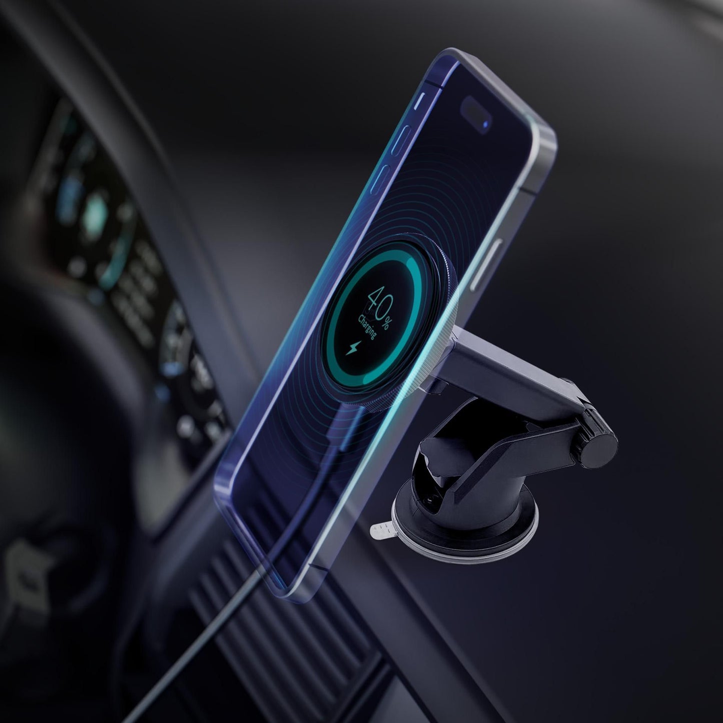 3MK MagCharger Wireless Car Charger, 15W, 1.67A, Black