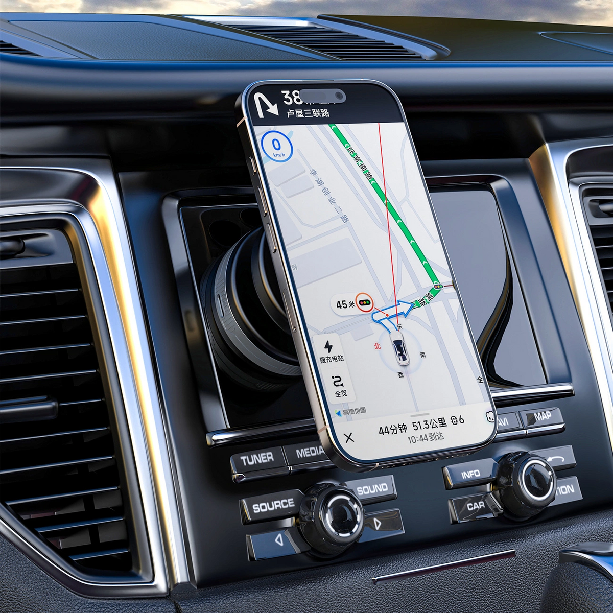 Dudao F24Max Wireless Car Charger, 15W, 1.67A, Black