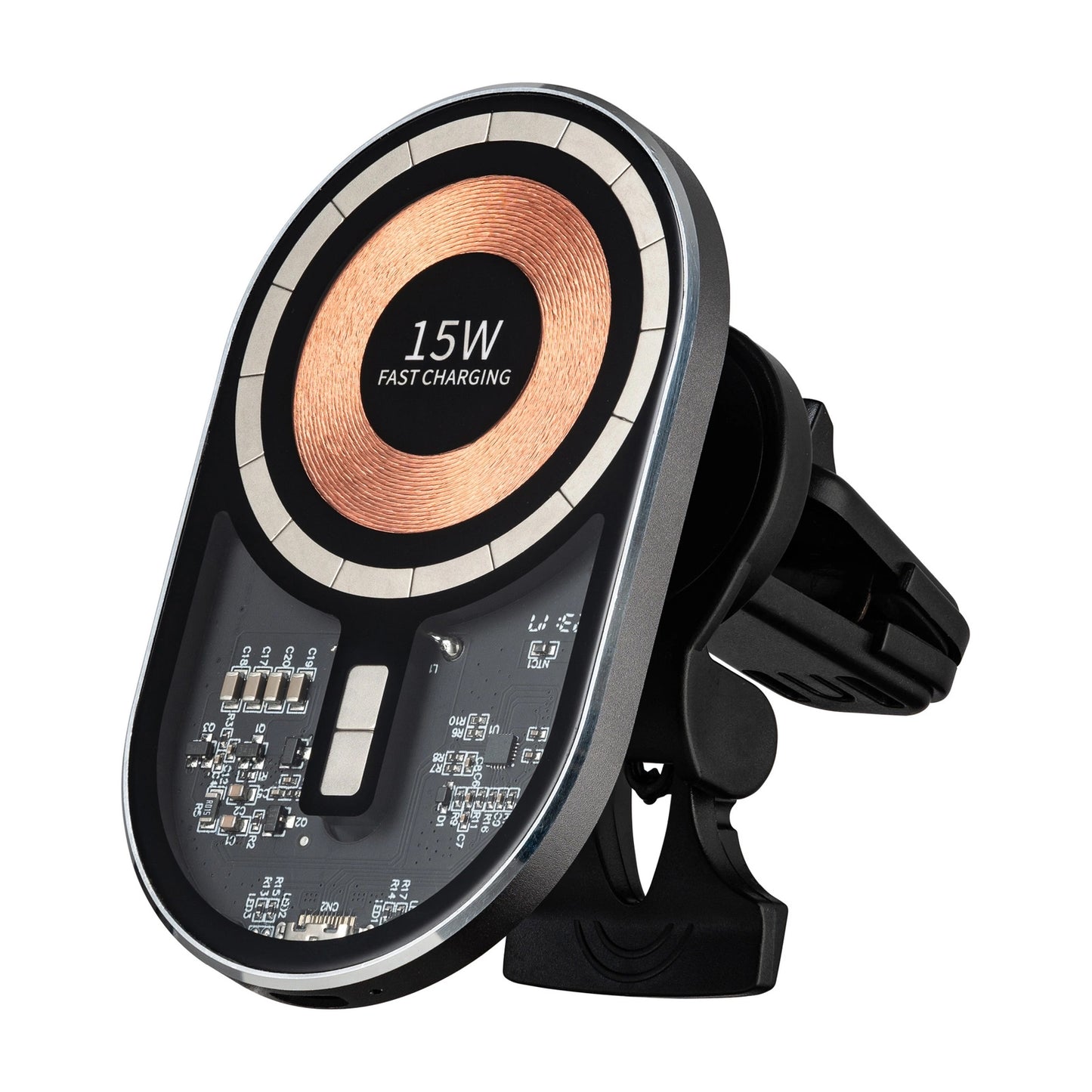 Qualo QTUS-K-15-07 Wireless Car Charger, 15W, 1.67A, Gray