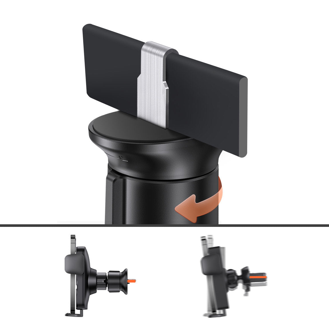 Baseus Wisdom Vent Wireless Car Charger, 15W, 1.67A, Black CGZX000001