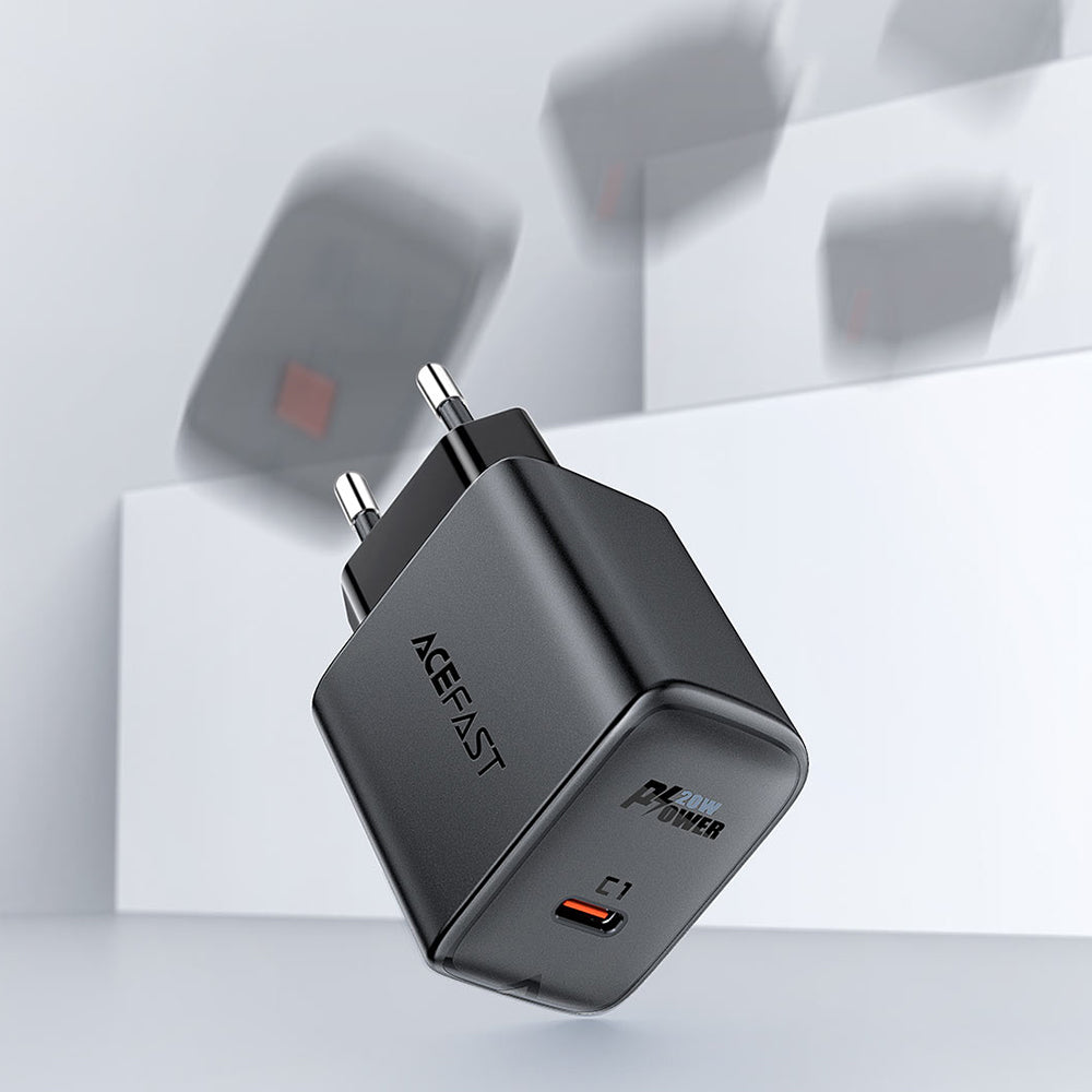 Acefast A1 Network Charger, 20W, 3A, 1 x USB-C, Black