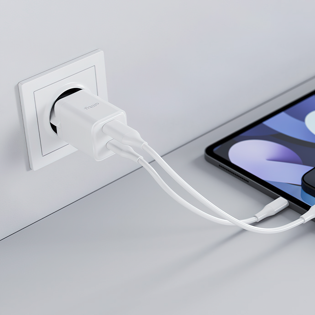 Allity Network Charger. ATC-01-30WAC Mini, 30W, 3A, 1 x USB-A - 1 x USB-C, White