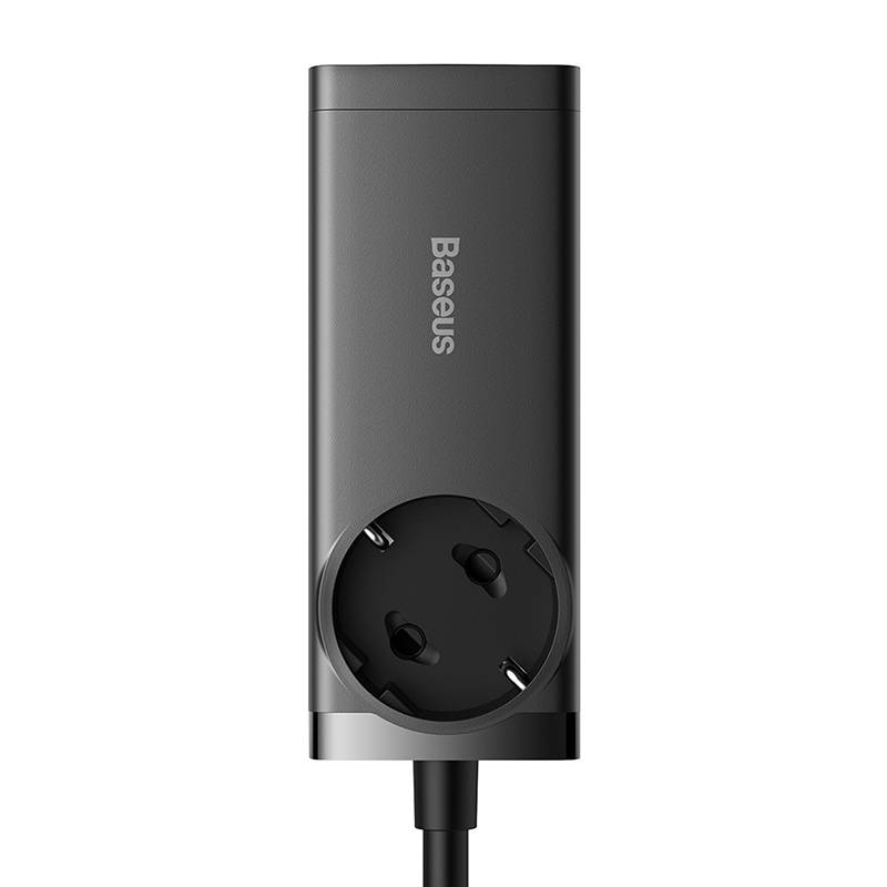 Baseus GaN3 Pro Power Strip, 1 x Schuko - 2 x USB-A - 2 x USB-C, Black PSZM000401
