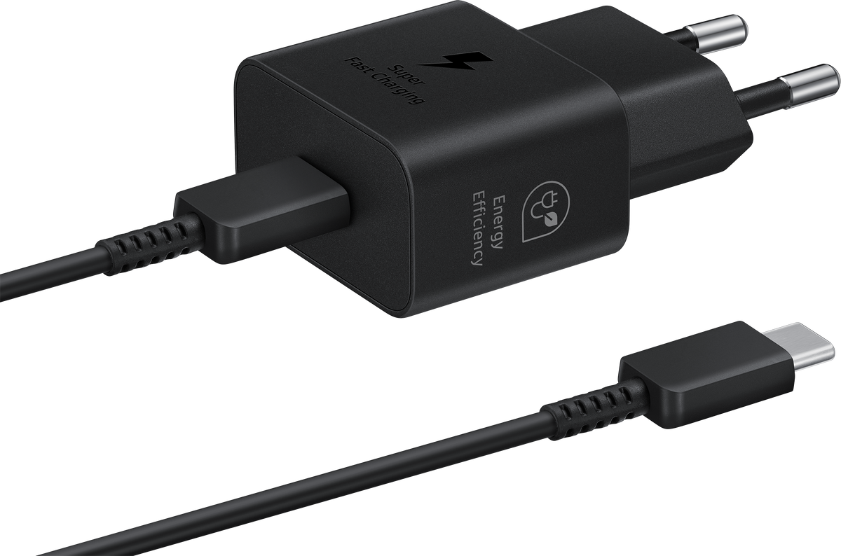 Samsung USB-C Cable Network Charger Samsung, 25W, 3A, 1 x USB-C, Black EP-T2510XBEGEU