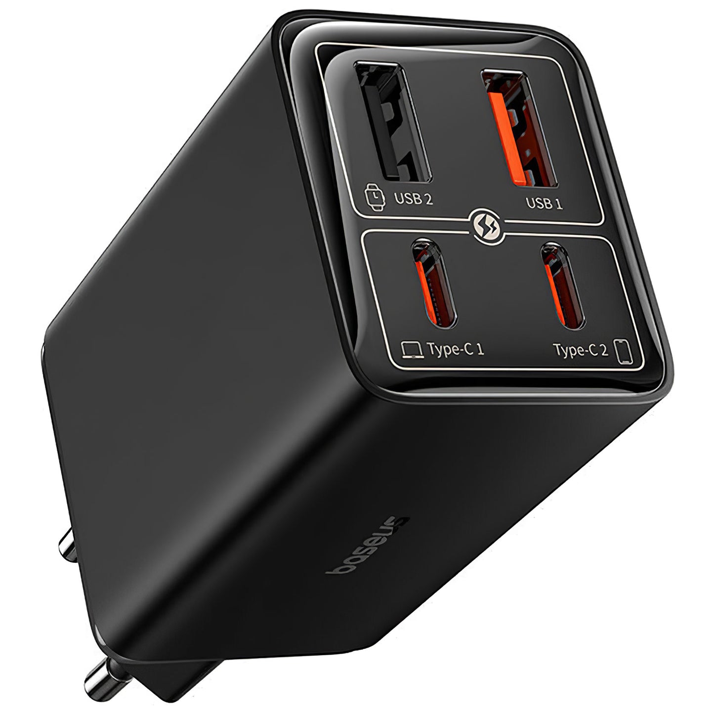 Baseus GaN6 Pro USB-C Network Charger with Cable, 100W, 3.25A, 2 x USB-A - 2 x USB-C, Black P10162705112-00