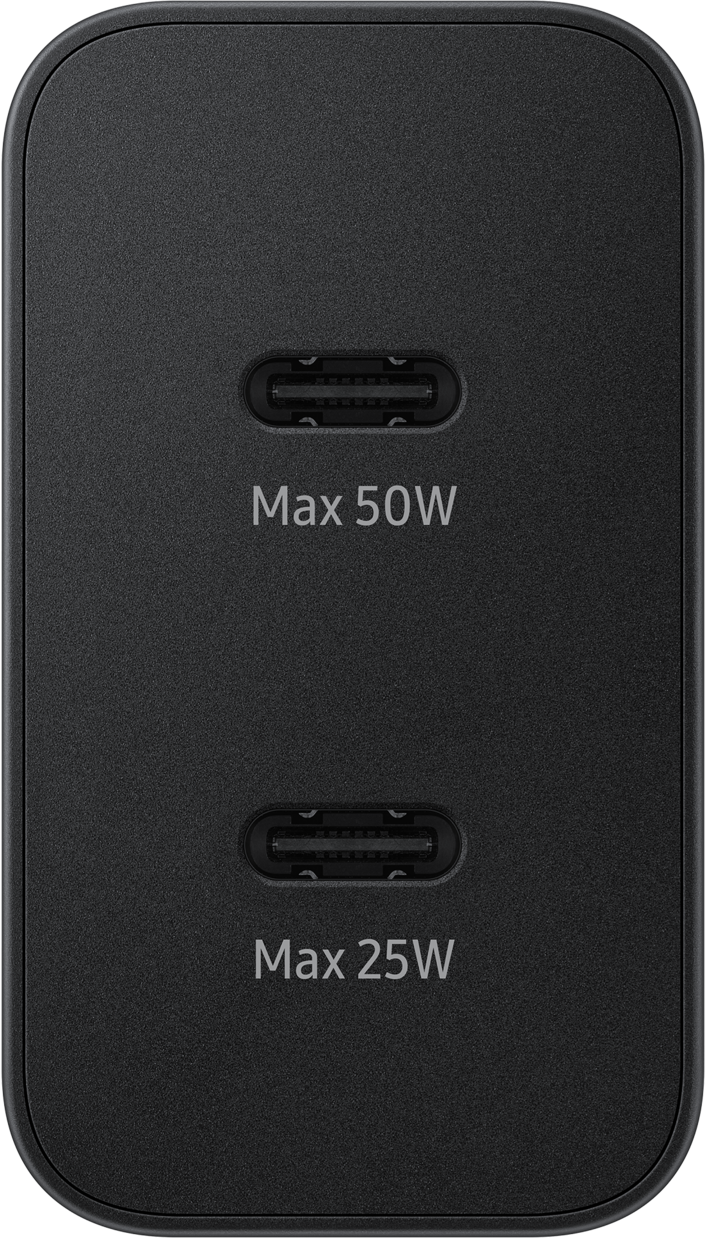 Samsung Network Charger with USB-C Cable, 50W, 3A, 2 x USB-C, Black EP-T5020XBEGEU
