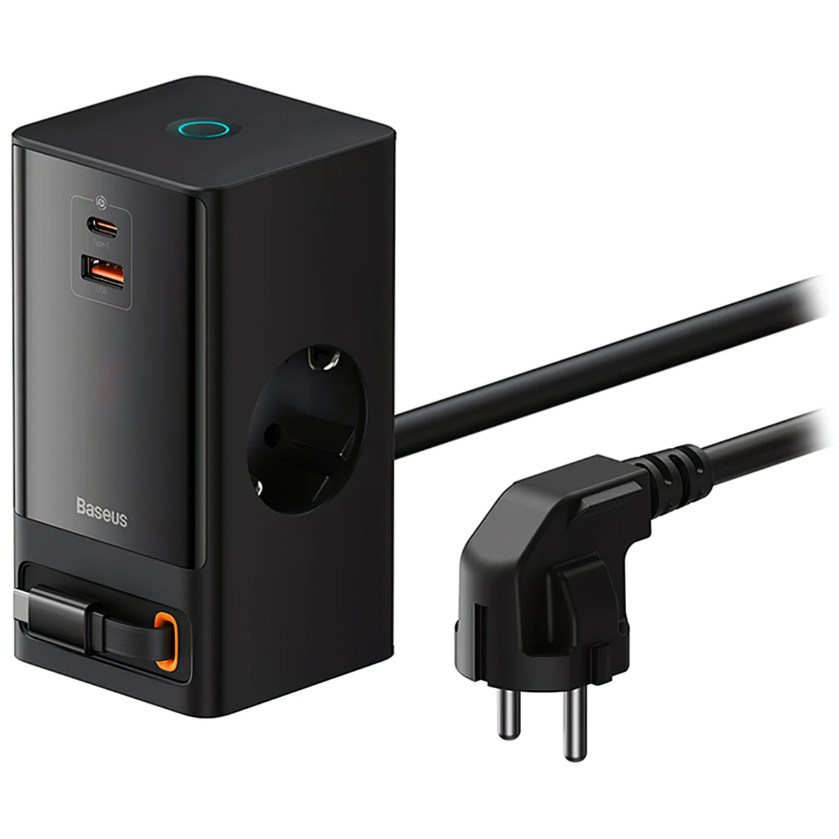 Baseus GaN3 Pro Power Strip, 2 x Schuko - 1 x USB-A - 2 x USB-C, Black PSLR000301