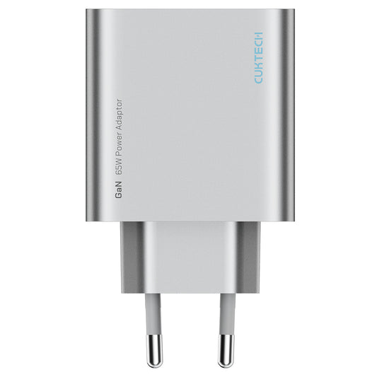 Cuktech Wall Charger, 65W, 3.25A, 1 x USB-A - 2 x USB-C, White CUK0A15CEUSL