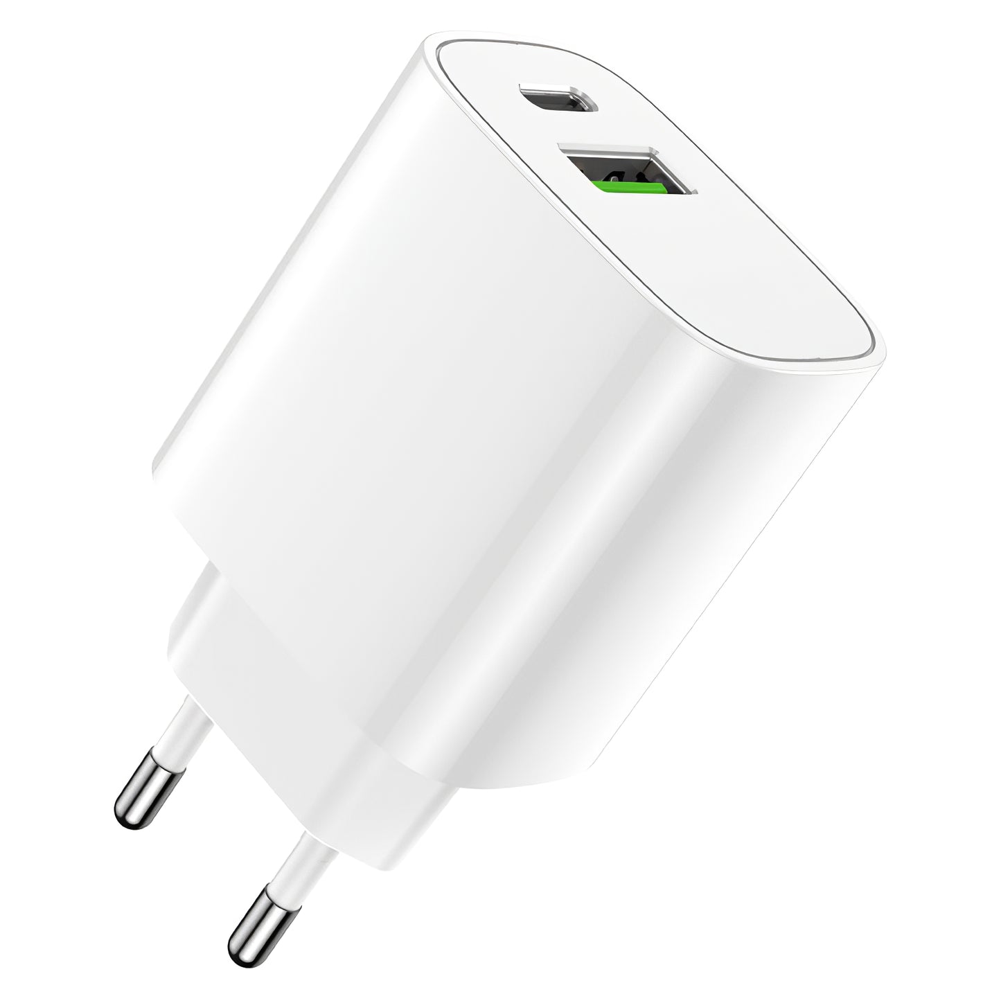 Network Charger Forever LS-04, 20W, 3A, 1 x USB-A - 1 x USB-C, White