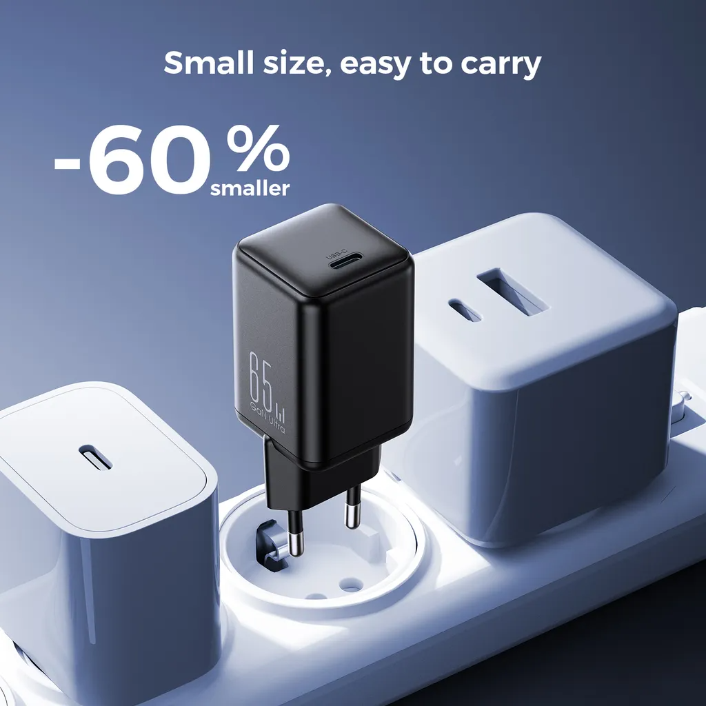 Joyroom JR-TCG18 Network Charger, 65W, 3.25A, 1 x USB-C, Black