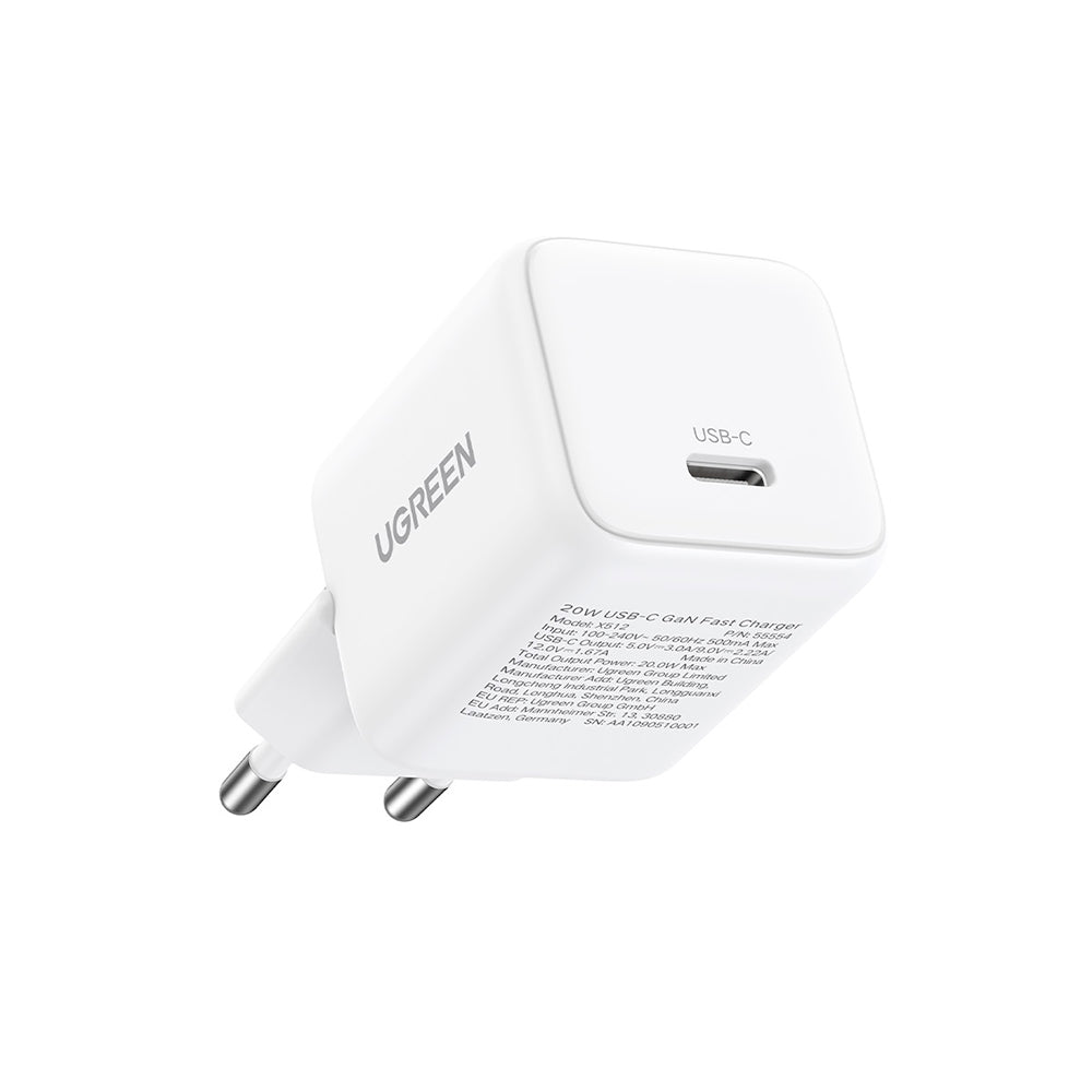 UGREEN X512 Network Charger, 20W, 3A, 1 x USB-C, White