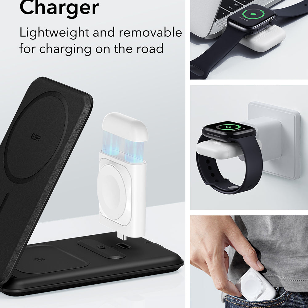 ESR Travel 3in1 Wireless Network Charger, 15W, 1.67A, White