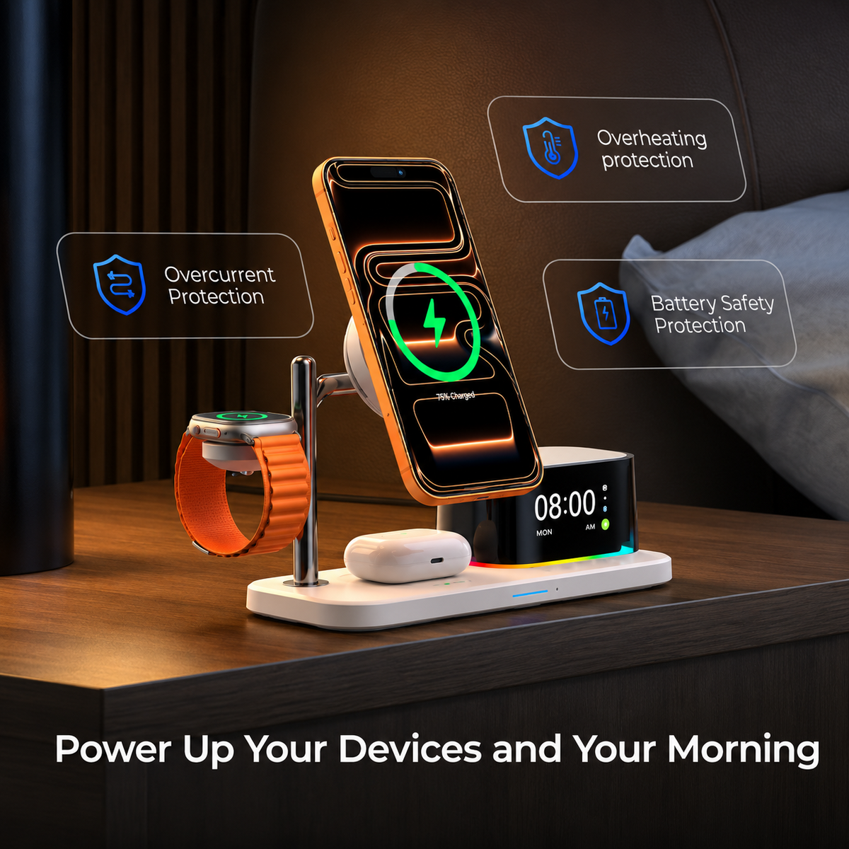Wireless Network Charger XO Design CX045 3in1, 25W, Black