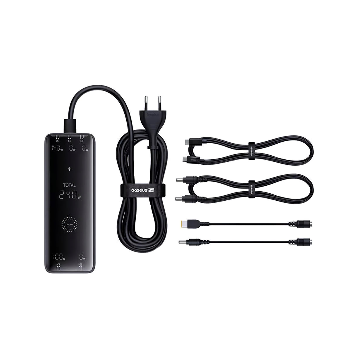 Baseus 5in1 Charging Station, 240W, 5A, 1 x USB-A - 3 x USB-C - 1 x DC, Black P10163901113-00