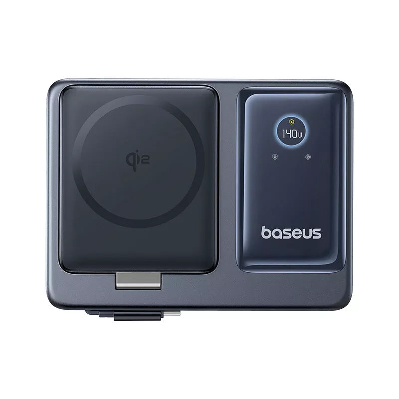 Baseus Nomos QI 5in1 Charging Station, 140W, 5A, 1 x USB-A - 2 x USB-C, Black P10170902123-00