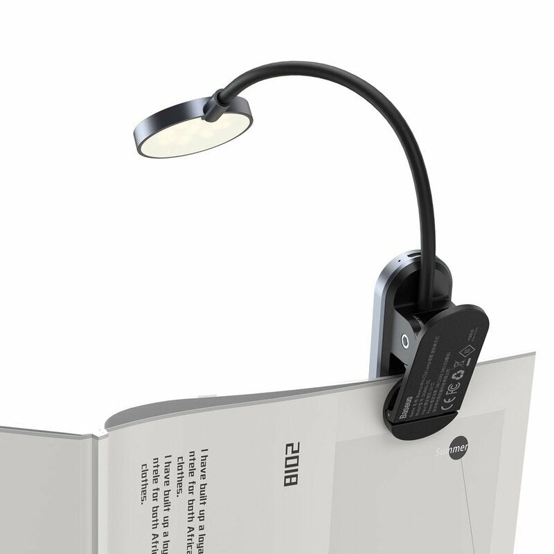 Baseus Comfort Reading Mini Clip Portable LED Lamp, Gray DGRAD-0G