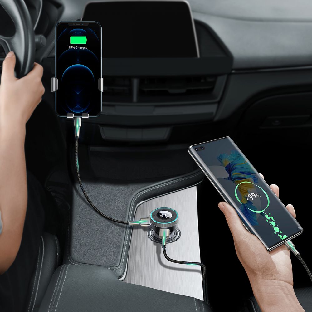 Baseus Enjoy Bluetooth FM Modulator, 2 x USB-A - 1 x microSD - 1 x AUX CCLH-01