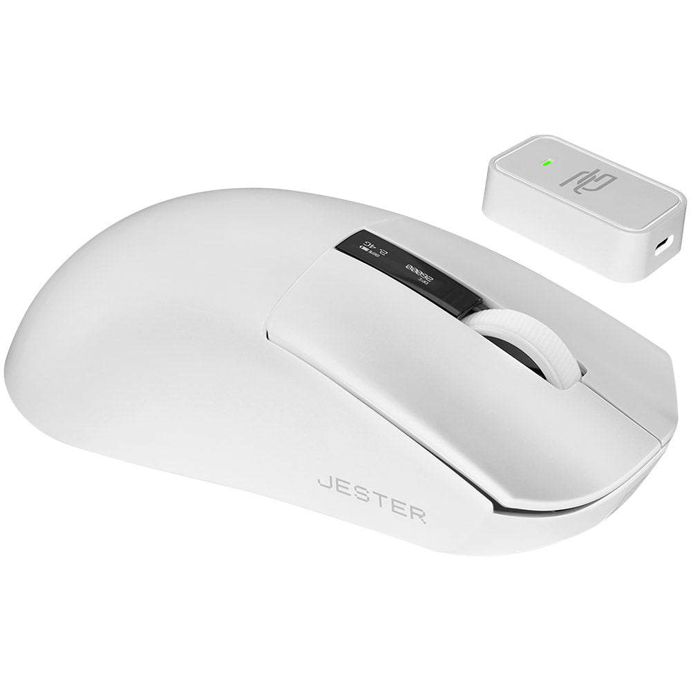 Proove Jester Wireless Gaming Mouse, 800DPI - 26000DPI, OLED Display, White WMJS00022002
