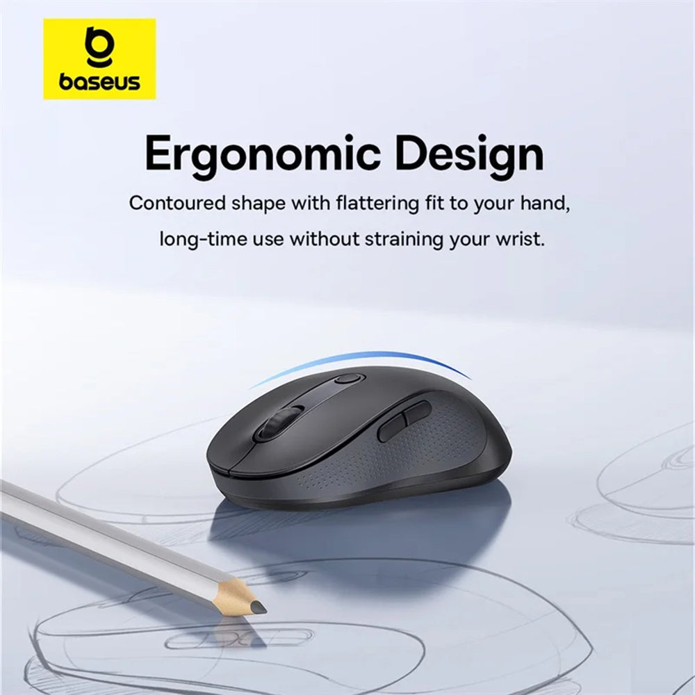 Baseus F02 Wireless Mouse, 4000DPI, BT / Wi-Fi, Black B01055505111-01