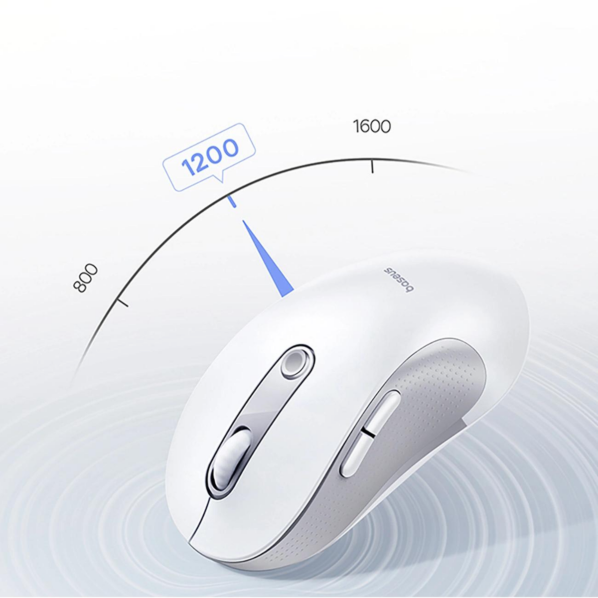 Baseus F02 Wireless Mouse, 4000DPI, BT / Wi-Fi, White B0203202