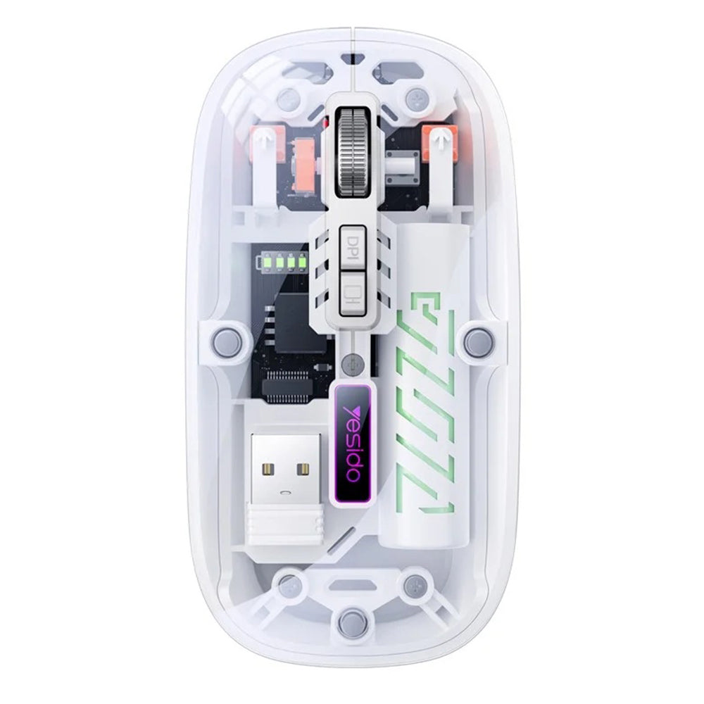 Yesido KB29 Wireless Mouse, 800DPI - 1600DPI, BT / Wi-Fi, White