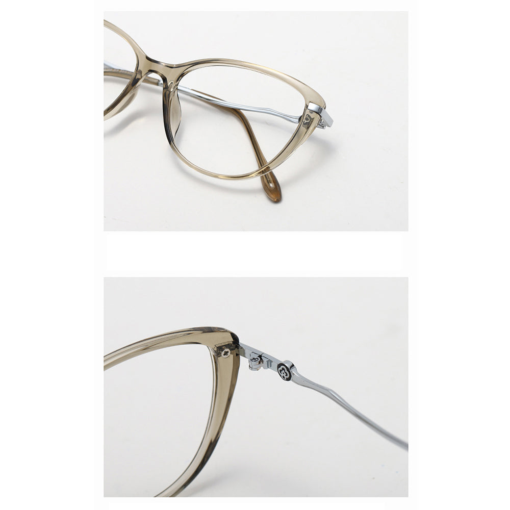Techsuit 86162 Women's Computer Glasses, Anti-Blue Light, Silver Beige
