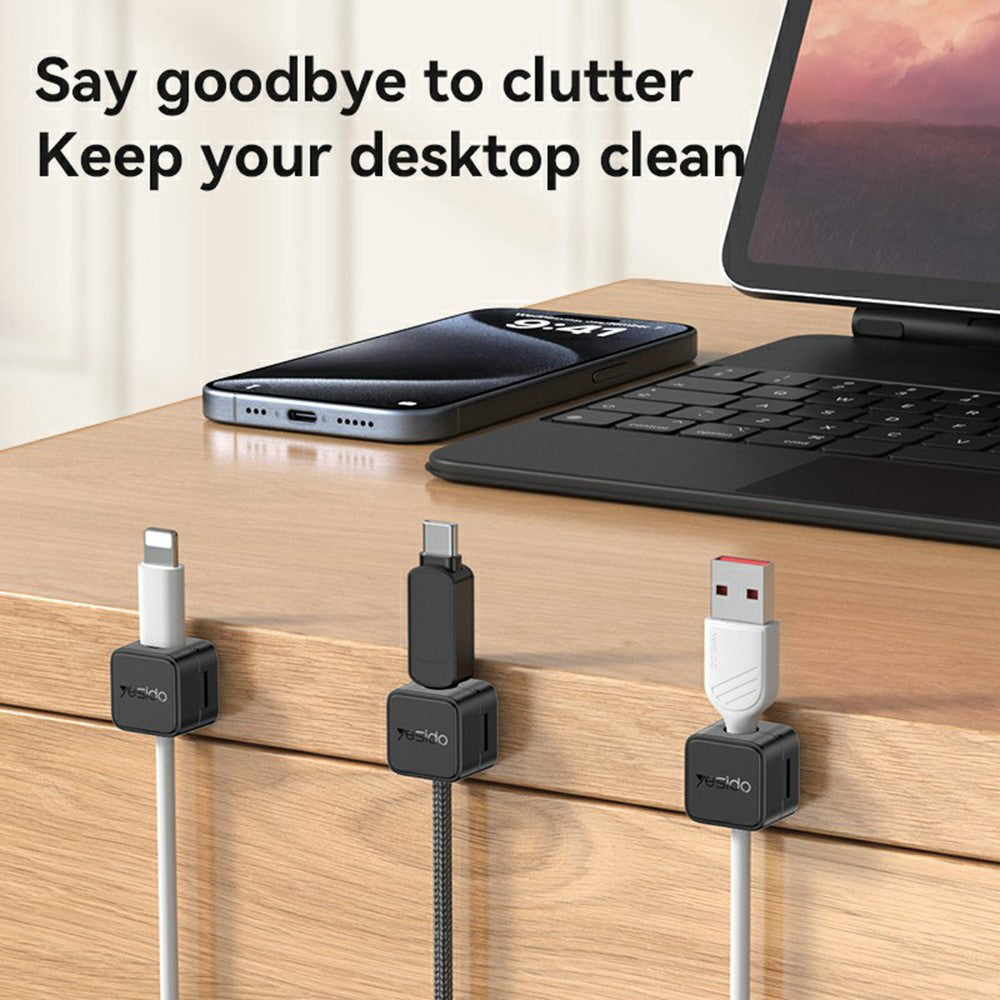 Yesido C216WH Cable Organizer, Set of 4 Pieces, White