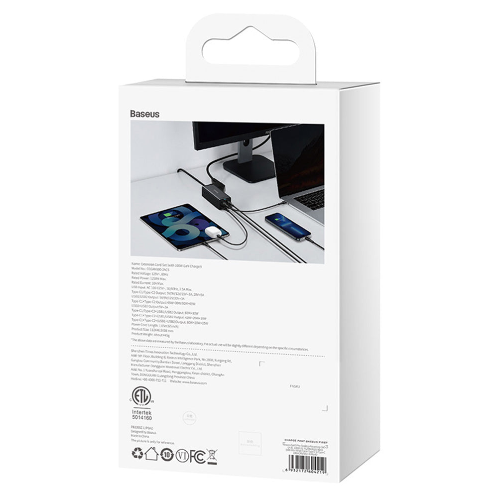 Baseus PowerCombo US Extension, 1 x Socket, Black PSZM000201