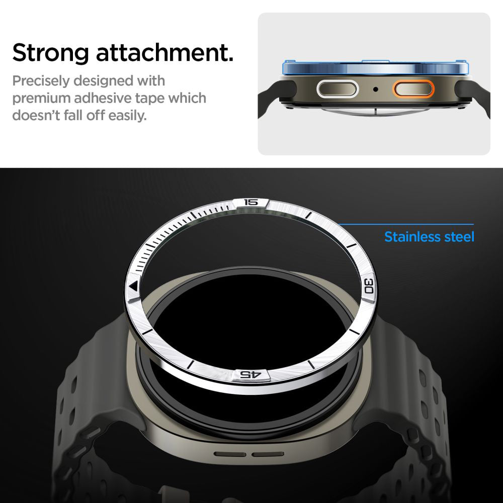 Spigen Tune Pilot Protection Frame for Samsung Galaxy Watch8 44mm, Silver ACS10009