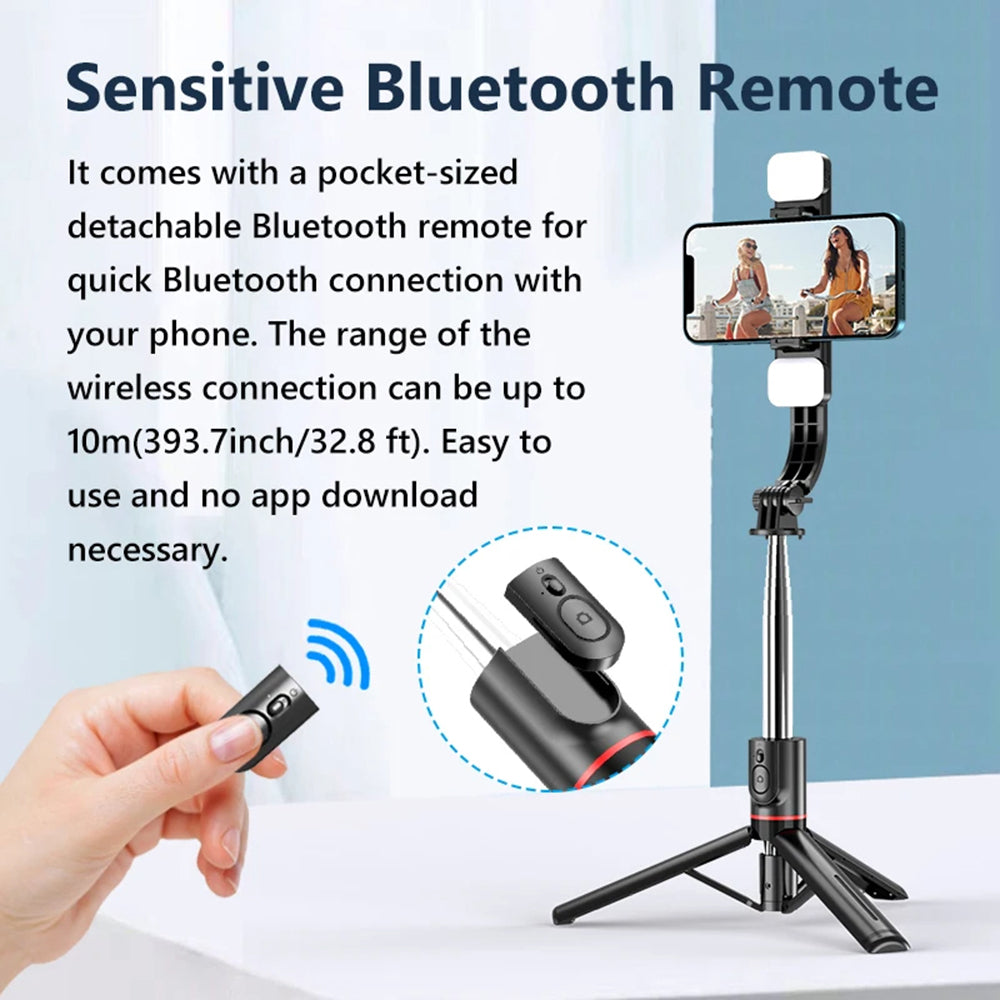 Selfie Stick Bluetooth Techsuit L13d, Universal, Black