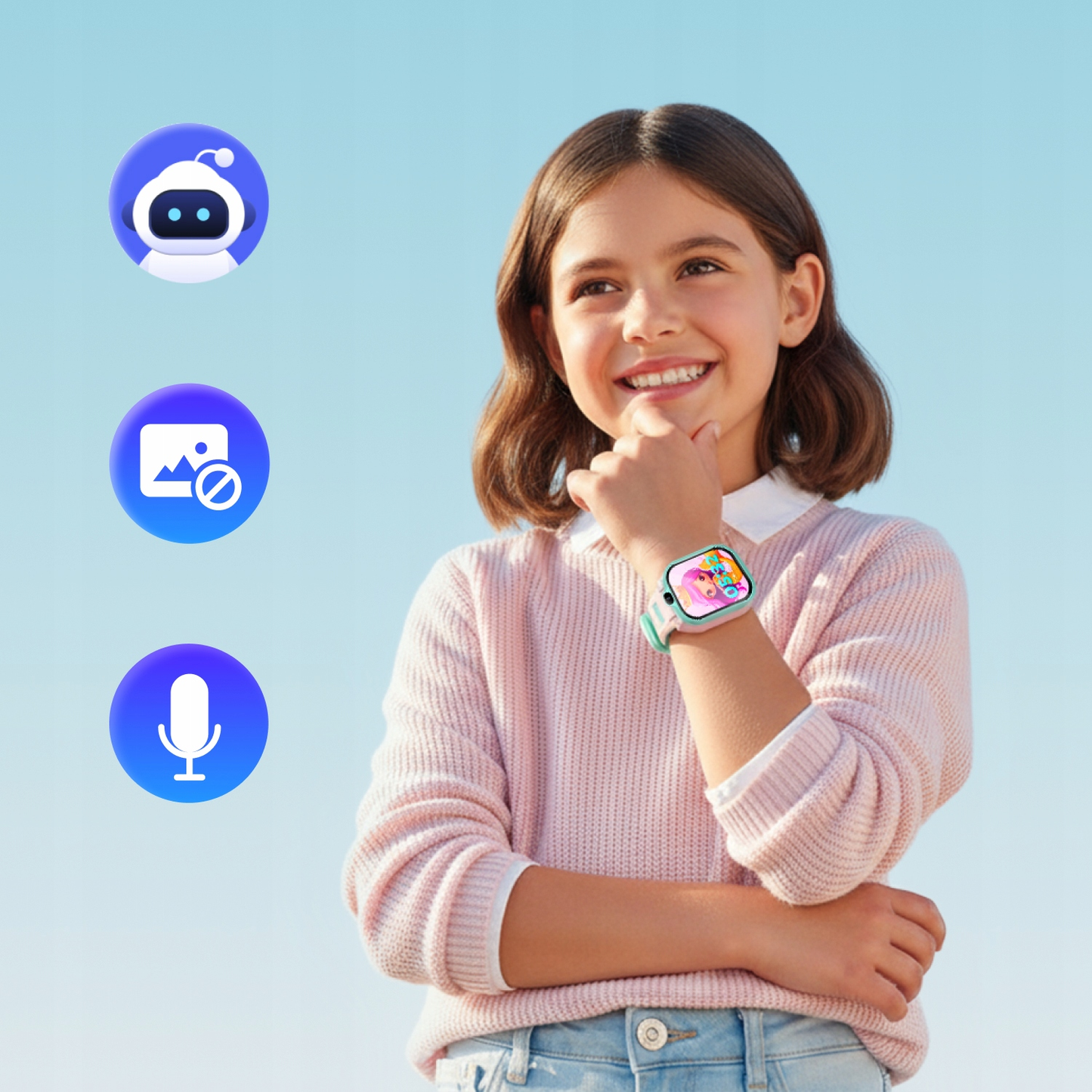 Smartwatch Forever Kids Boost KW-530 Call, Pink