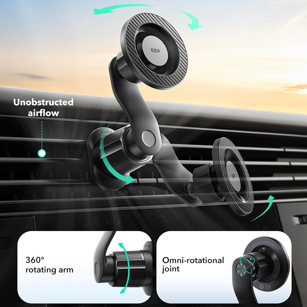 ESR OmniLock Magnetic Car Holder, Universal, Black