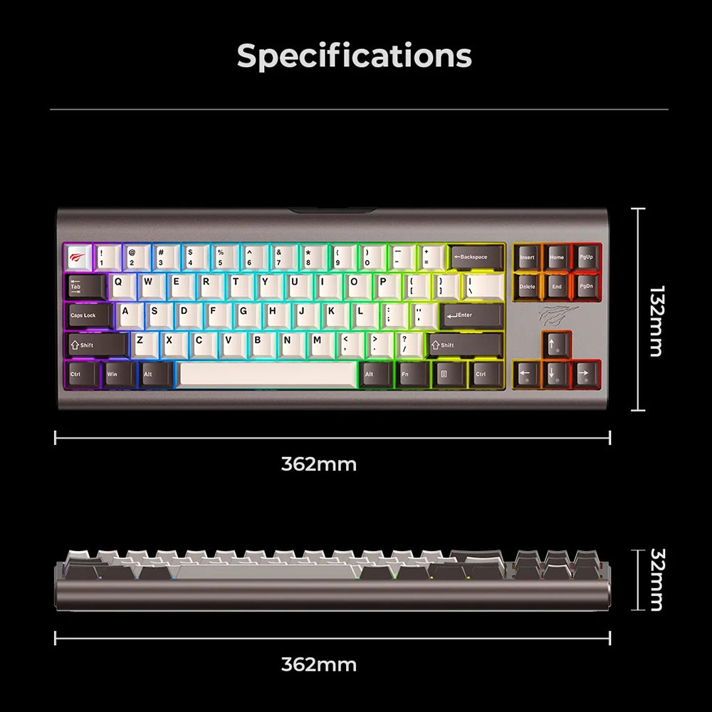 HAVIT KB896L Wired USB Gaming Keyboard, RGB, 1.2m, Green