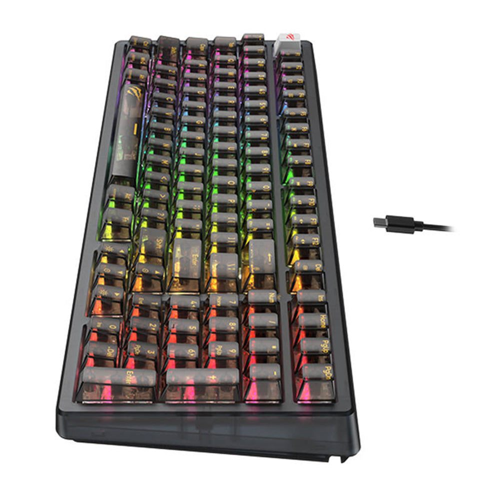 HAVIT KB875L Wired Gaming Keyboard, RGB, 1.8m, Black Transparent