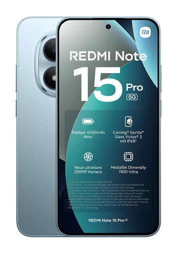 Xiaomi Redmi Note 15 Pro 5G Mobile Phone, 512GB, 8GB, Glacier Blue