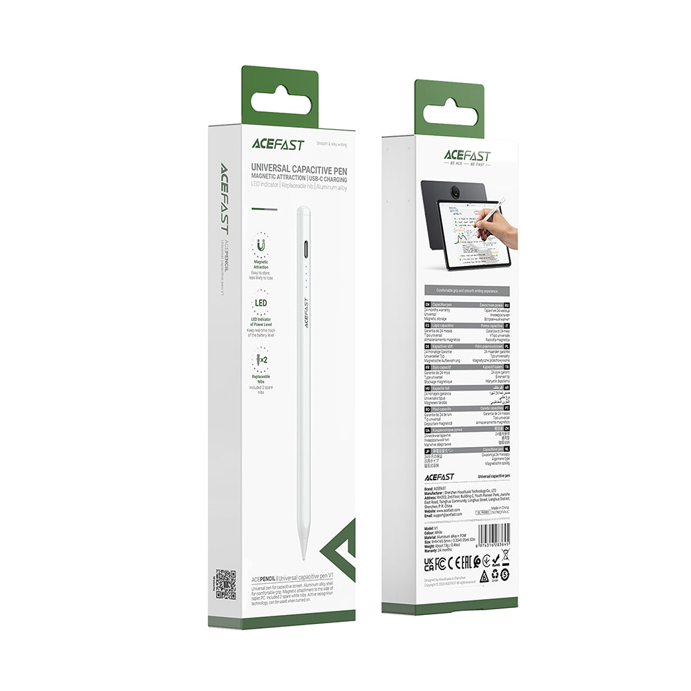 Touch Pen Acefast V1, Active Version, White