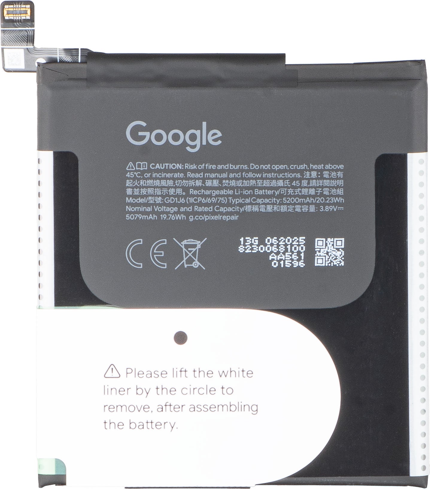 Google Pixel 10 Pro XL Battery, GD1J6, Service Pack G949-01616-00