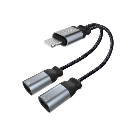 Lightning Audio Adapter - 2 x Lightning XO Design NB-R160A, Gray