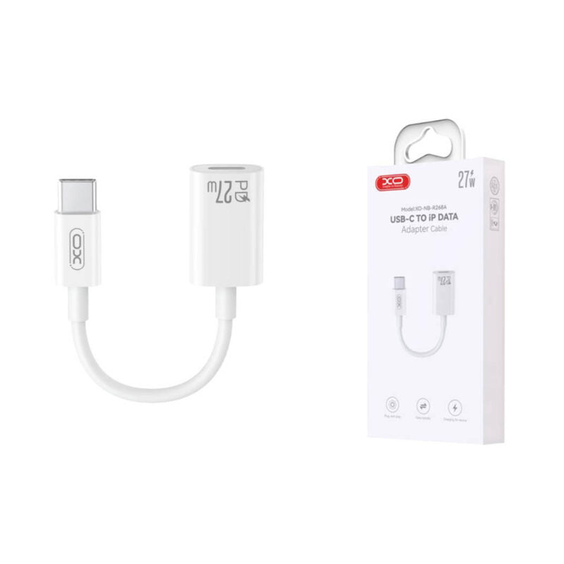 USB-C to Lightning Data and Charging Adapter XO Design NB-R268A, White
